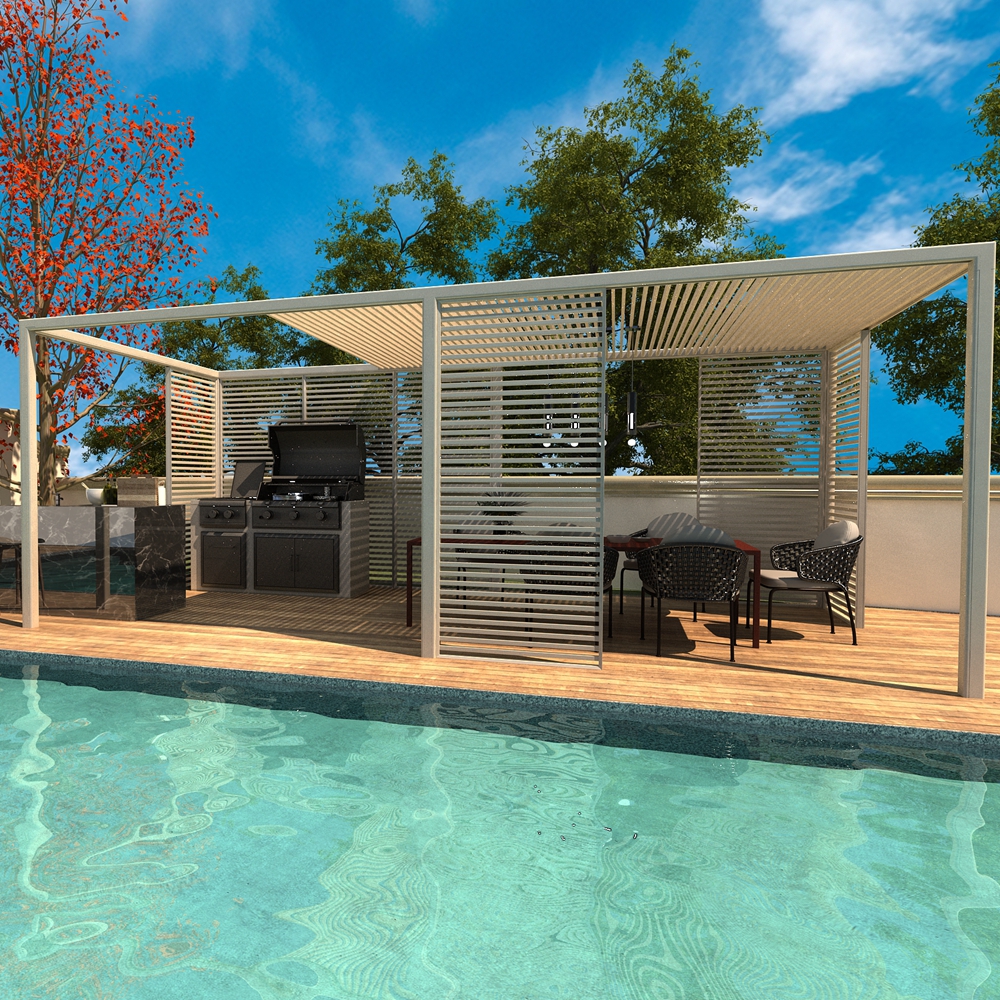 Pergola waterproof Outdoor Metal The Original Company Screen Room